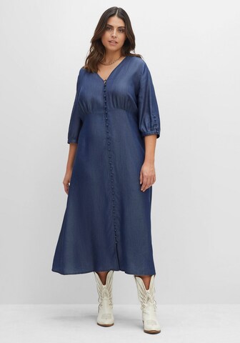 SHEEGO Blousejurk in Blauw: voorkant