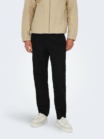 regular Pantaloni con pieghe 'ONSBOLOGNA' di Only & Sons in nero: frontale