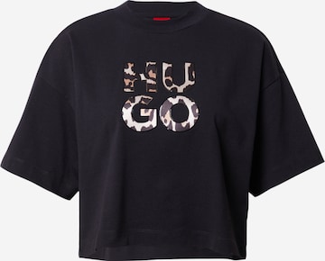 T-shirt 'Cropped Tee' HUGO en noir : devant