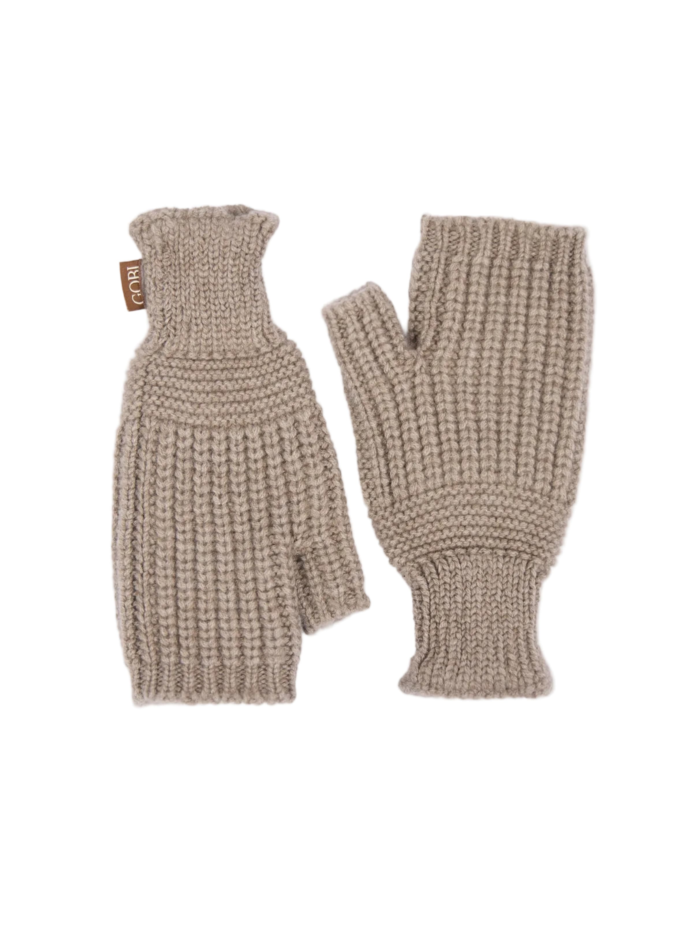 GOBI Cashmere Kurzfingerhandschuhe 'Rib-Knit Cashmere Gloves'‌ in Grau: Vorderseite