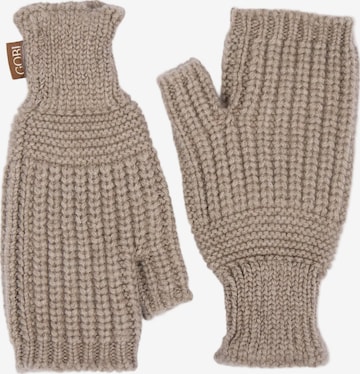 GOBI Cashmere Kurzfingerhandschuhe 'Rib-Knit Cashmere Gloves' in Grau: Vorderseite