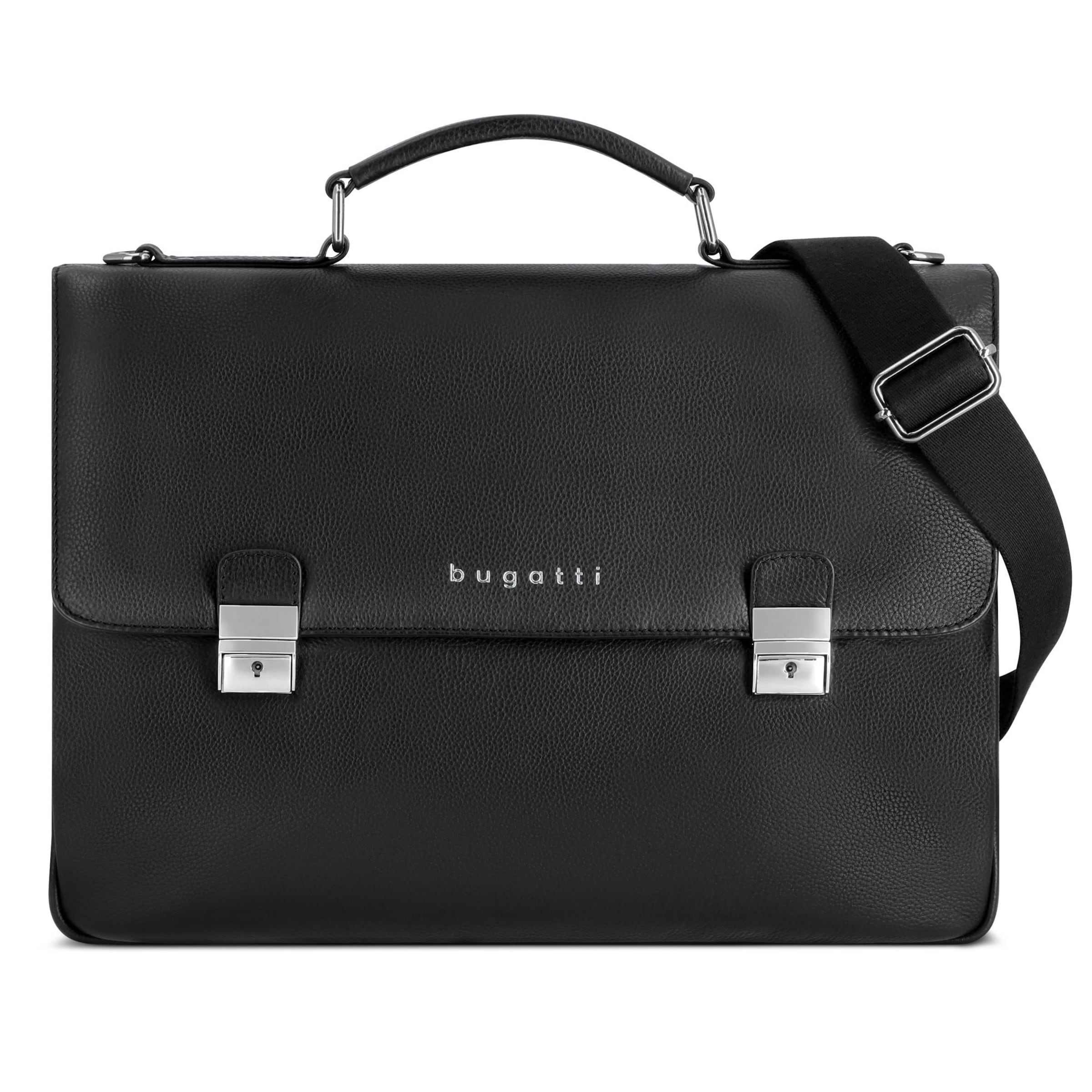 bugatti Aktentas 'Valencia' in Zwart: voorkant