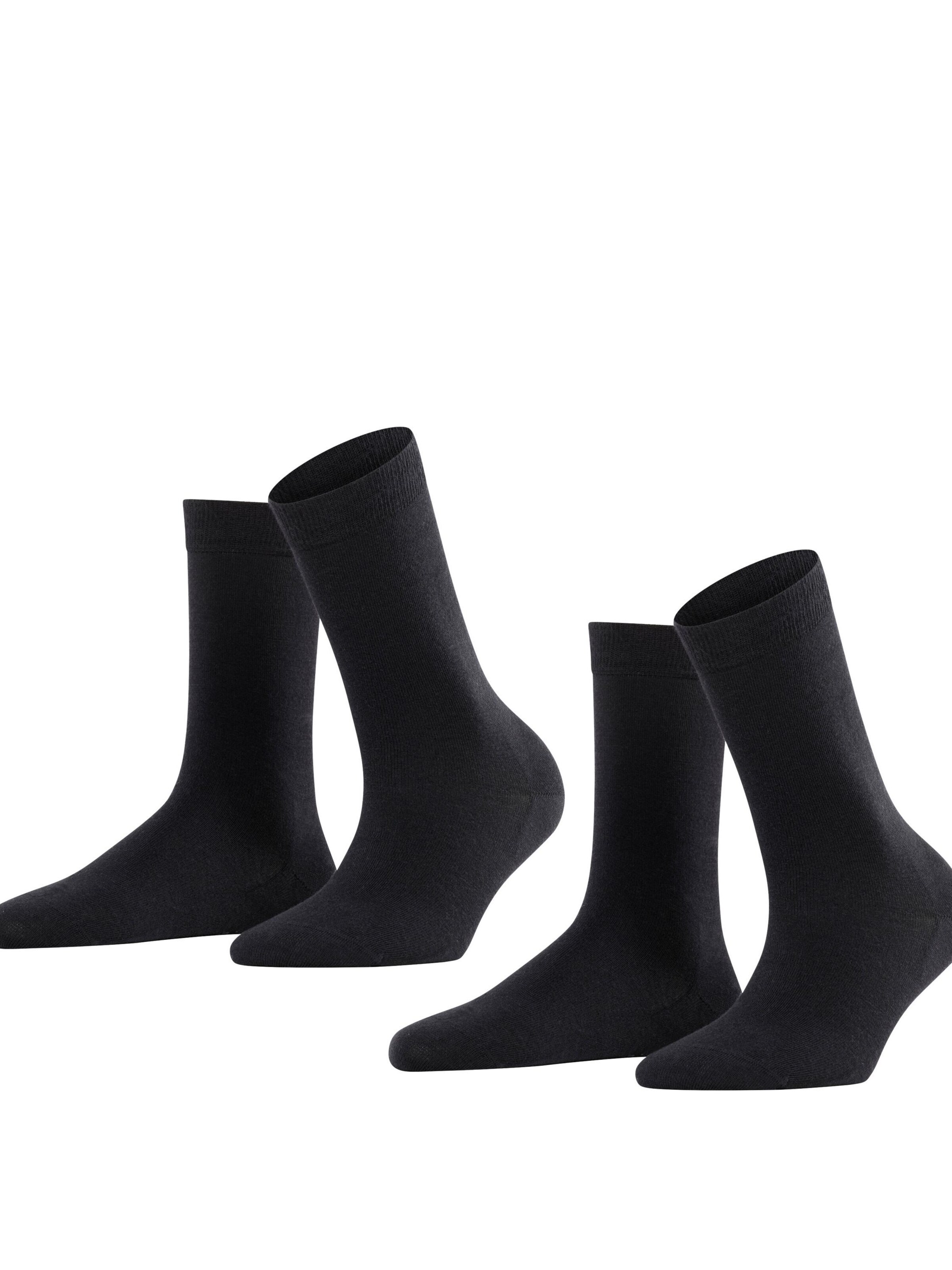 FALKE Socken 'Softmerino 2-Pack'‌‌‌ in Schwarz: Vorderseite