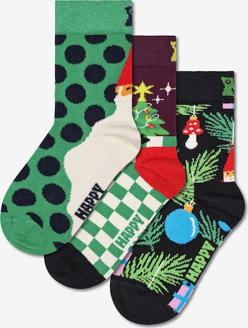 Happy Socks Sokken 'Presents Under The Tree' in Groen: voorkant