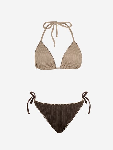 Cupshe Triangle Bikini 'Halter' in Brown