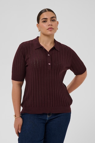 KAFFE CURVE Trui 'KCbirda' in Bruin: voorkant