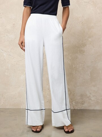 Wide Leg Pantalon Next en blanc : devant