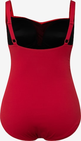 Ulla Popken Bralette Swimsuit in Red