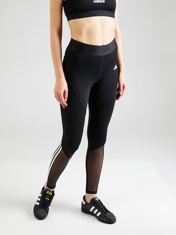 ADIDAS PERFORMANCE - Skinny Pantalón deportivo 'Hyperglam Full-length' en negro: frente