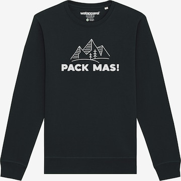 Felpa 'Pack mas!' di Watapparel in nero: frontale