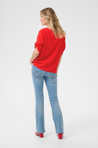 Cream Blouse in Red