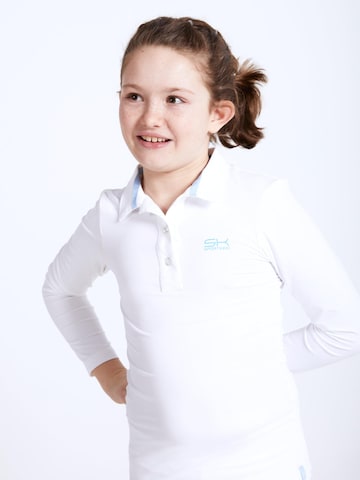 SPORTKIND Performance shirt 'Long Sleeve Polo Shirt' in White