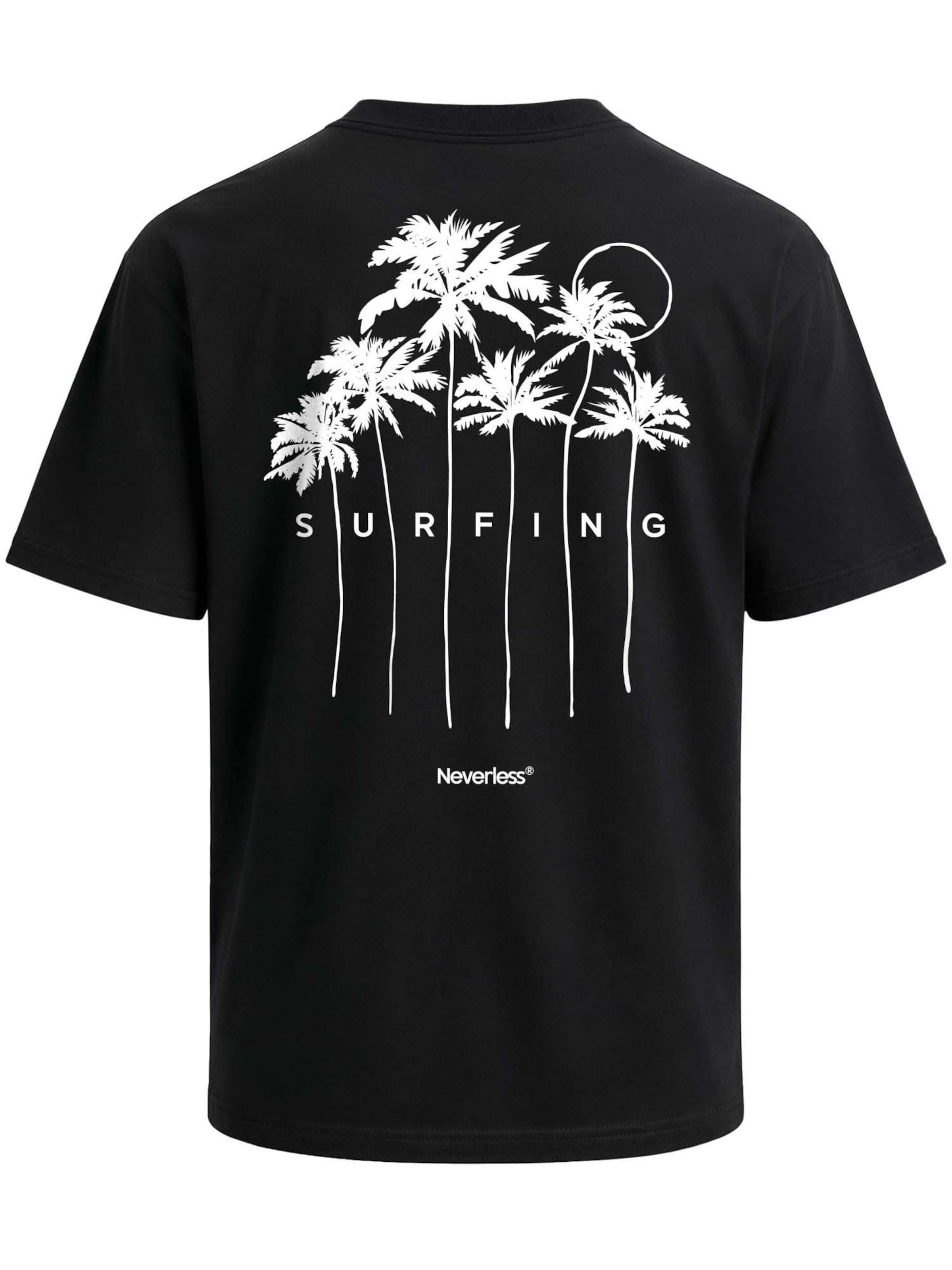 Neverless Shirt 'Palms Surfing' in Black