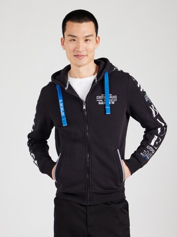 CAMP DAVID Zip-Up Hoodie in Blue: front