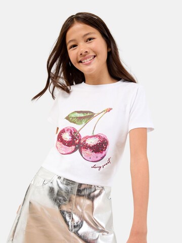 Lipsy Shirt 'Disco Cherry' in Wit: voorkant