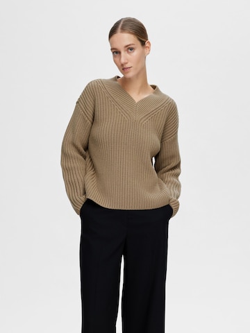 SELECTED FEMME Sweater 'Selma' in Brown: front