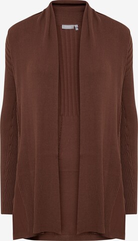 Fransa Knit Cardigan 'Ubasic' in Brown: front