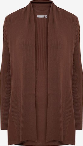 Fransa Knit Cardigan 'Ubasic' in Brown: front