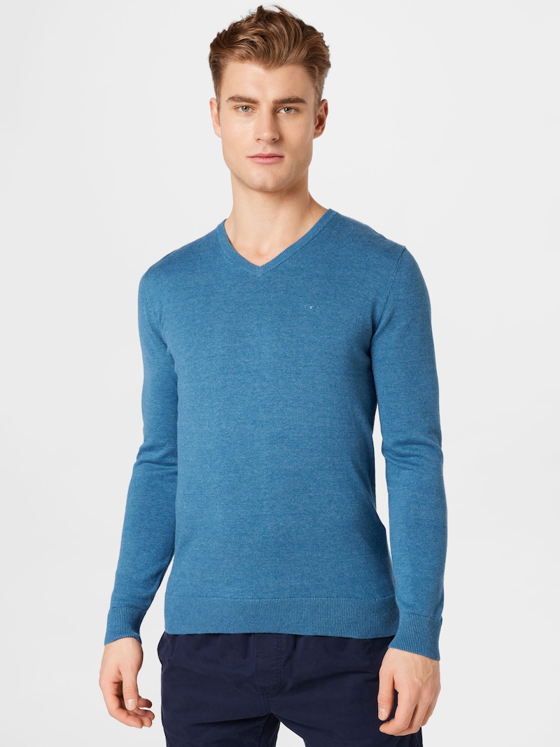 Men Clothing TOM TAILOR V-neck sweaters Azure