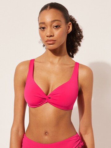 CALZEDONIA Balconette Bikini Top in Pink: front