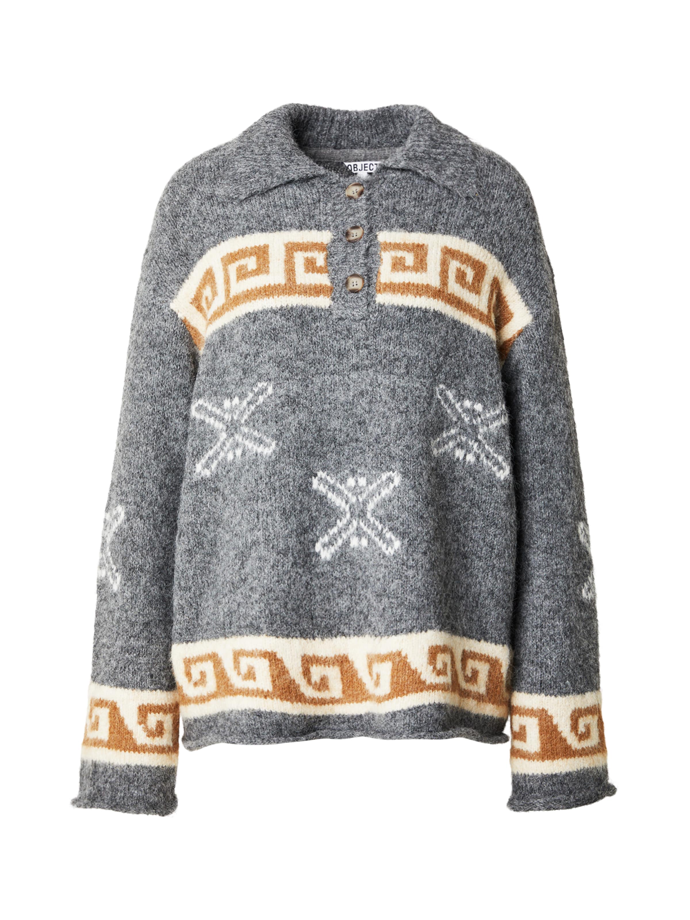 pilka OBJECT Megztinis 'OBJGalia': priekis