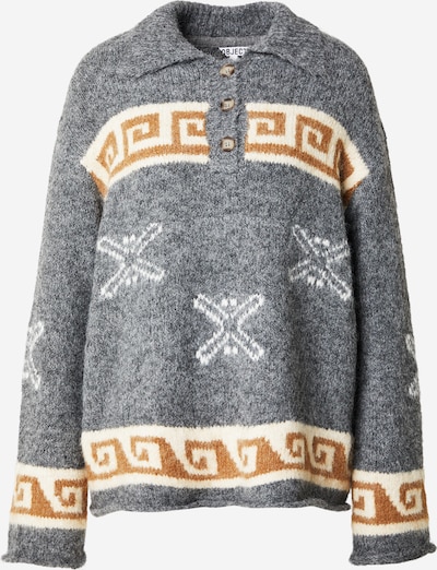 OBJECT Pulover 'OBJGalia' u boja pijeska / smeđa / siva melange / bijela, Pregled proizvoda