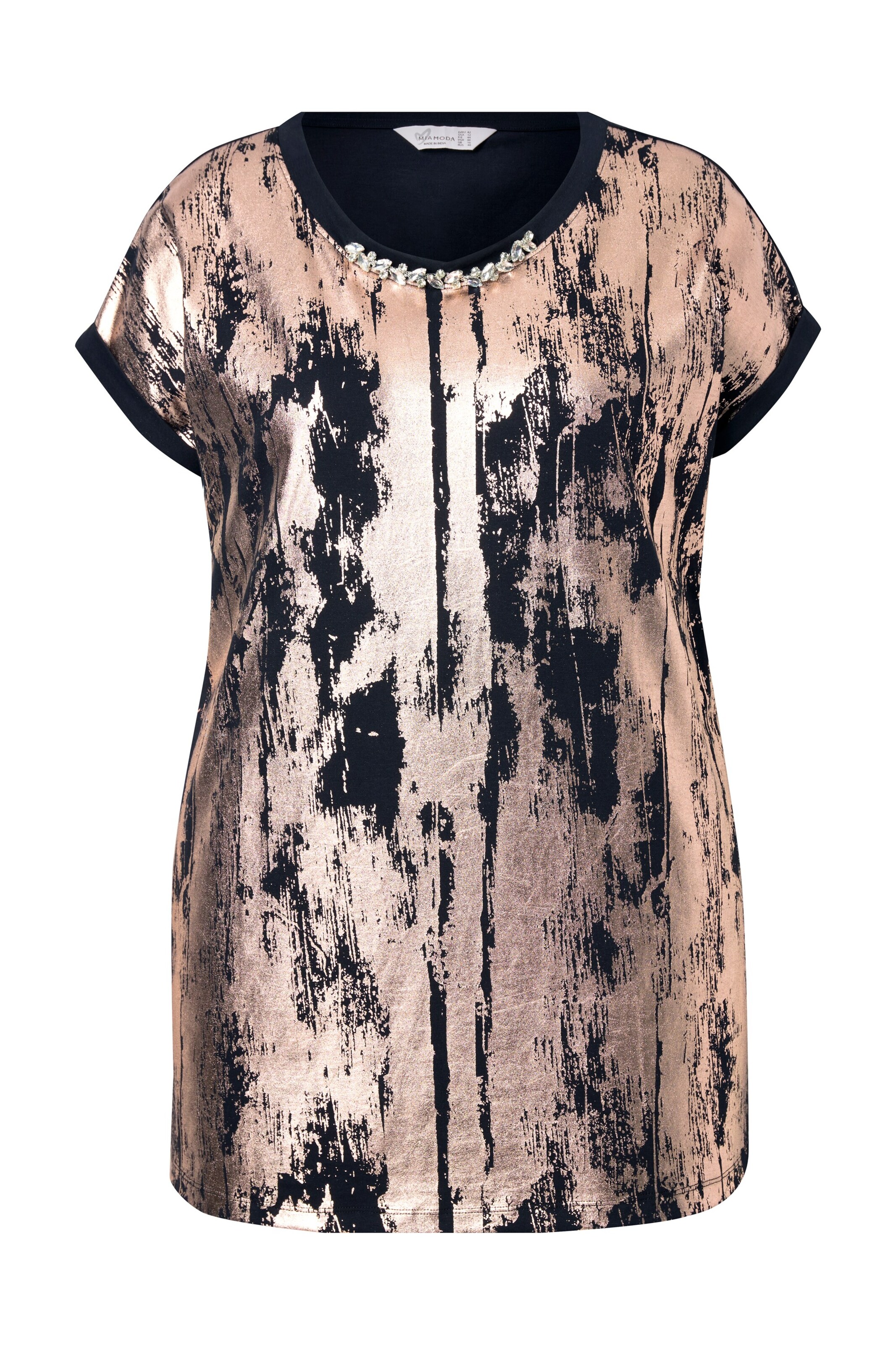 T-shirt MIAMODA en noir : devant