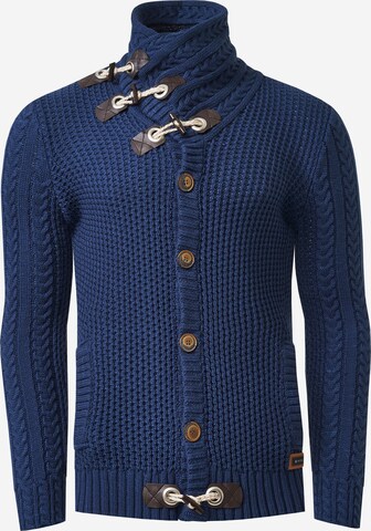 Rusty Neal Knit Cardigan in Blue: front