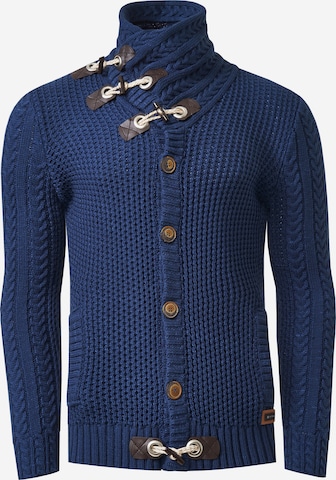 Rusty Neal Knit Cardigan in Blue: front