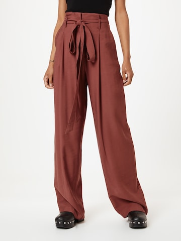 ABOUT YOU Wide leg Pants 'Marlena' in Brown: front