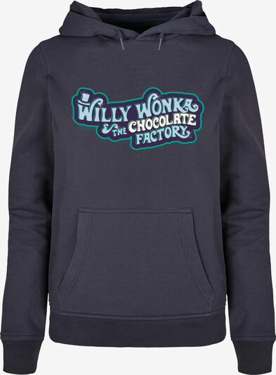 ABSOLUTE CULT Sweatshirt 'Willy Wonka' in navy / türkis / hellblau / aubergine, Produktansicht