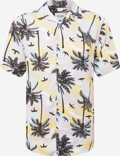 Only & Sons Košeľa 'PALM' - námornícka modrá / svetlomodrá / žltá / ružová / biela, Produkt