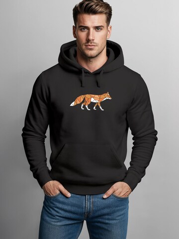 Neverless Sweatshirt 'Fuchs Polygon'‌‌‌‌‌‌ in Schwarz