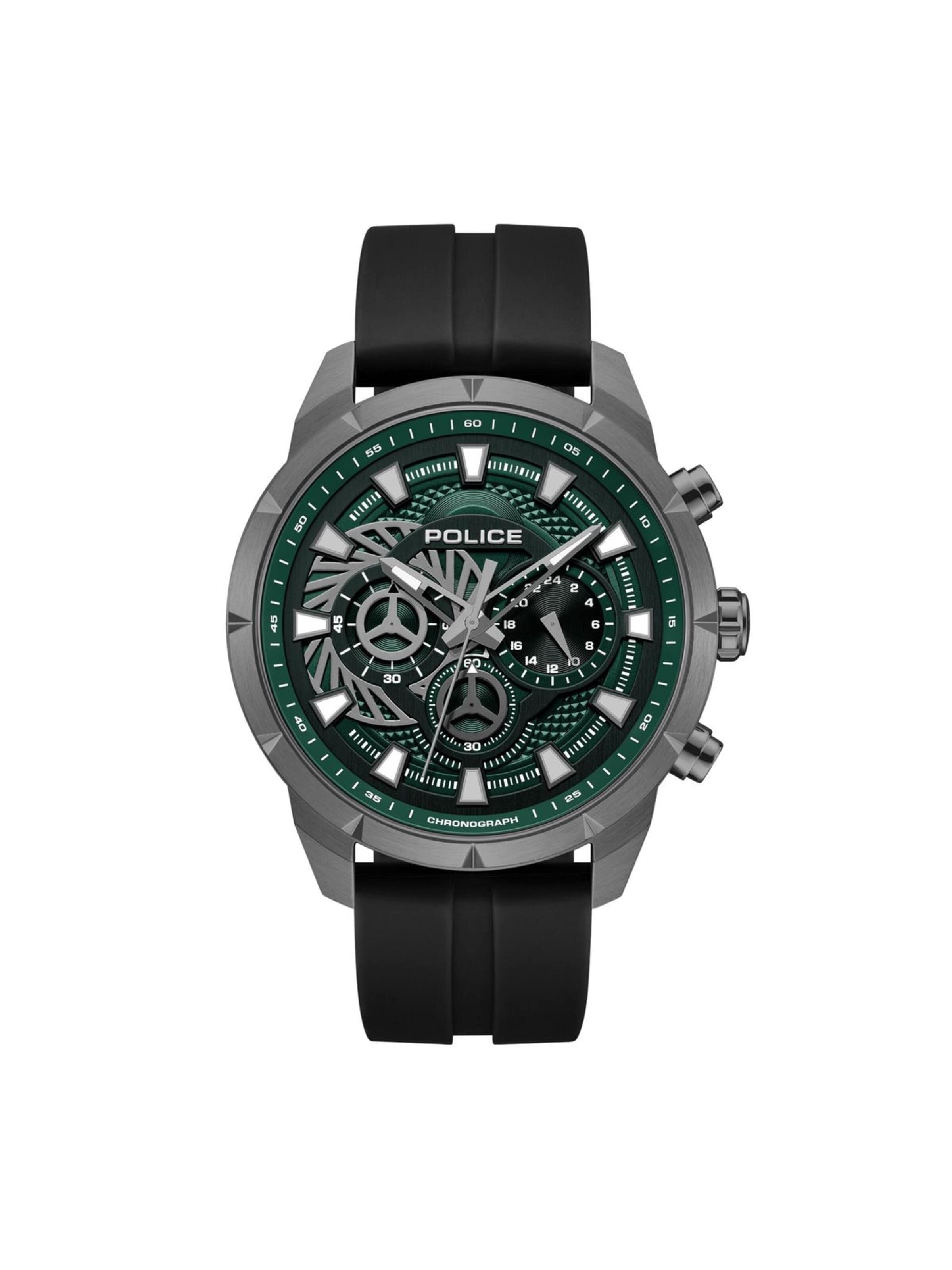 Montre à affichage analogique POLICE en vert : devant