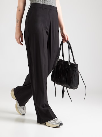 PIECES Wide leg Pantalon 'PCROSA' in Zwart: voorkant