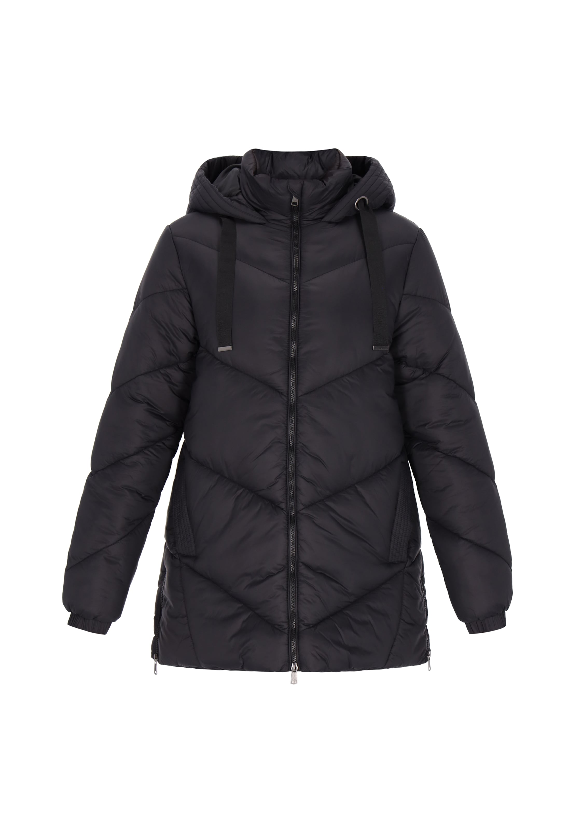 usha WHITE LABEL Prechodný kabát - Čierna: predná strana