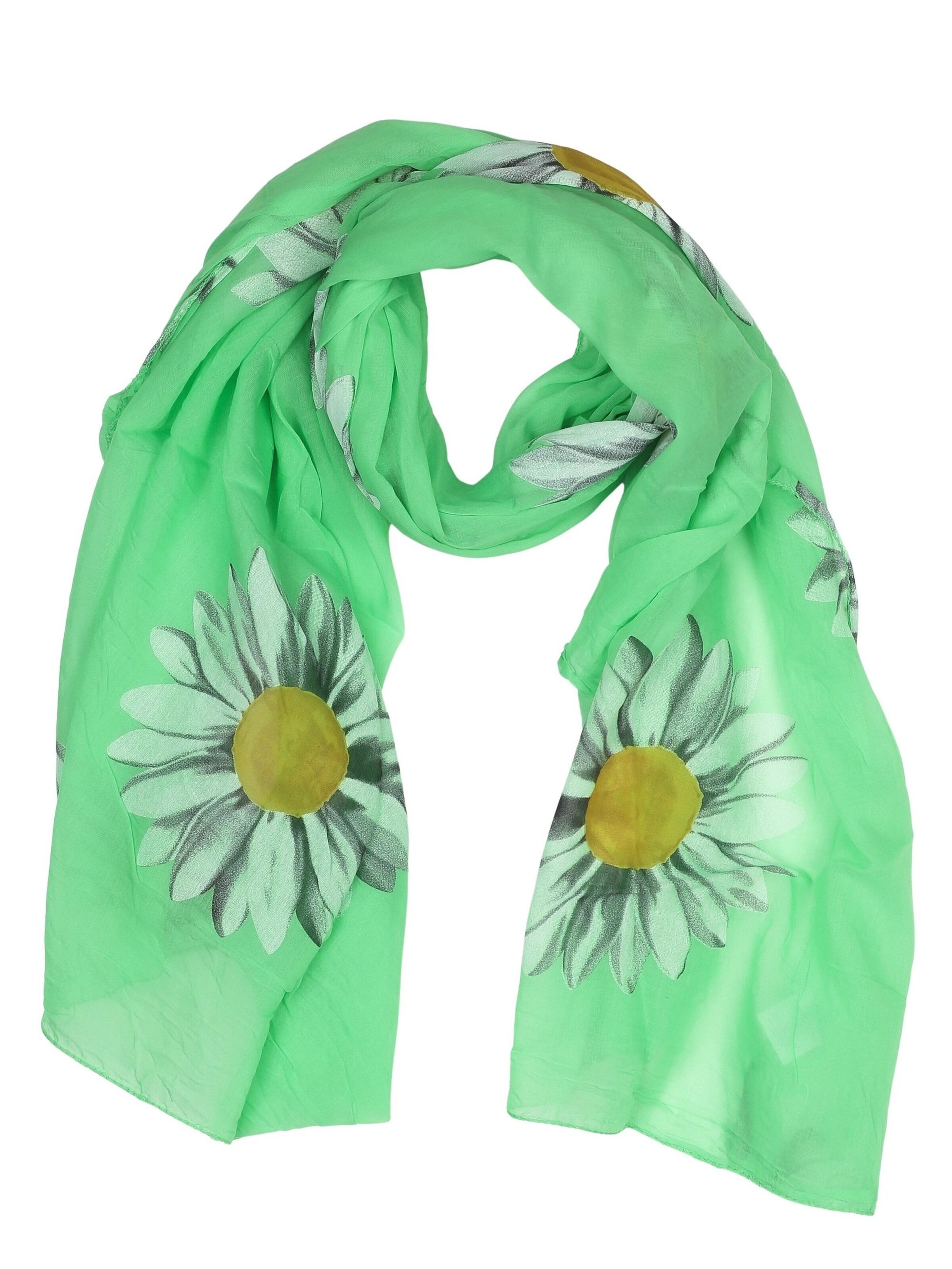 COLLEZIONE ALESSANDRO Scarf 'Softflower' in Green: front