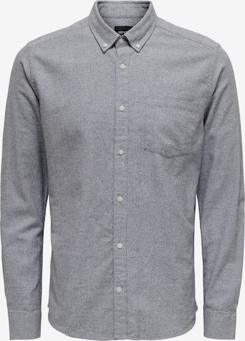 Only & Sons Button Up Shirt 'Niko' in Grey: front