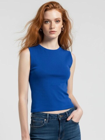 No Matter What Top in Blau: Vorderseite