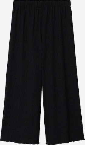 MANGO Wide Leg Bukse i svart: forside