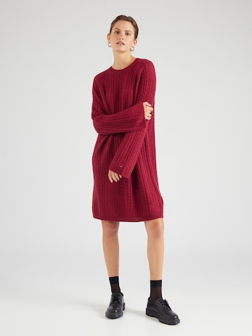 TOMMY HILFIGER - Vestido de punto en rojo: frente