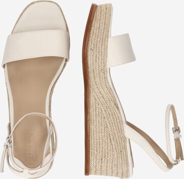 Sandalo con cinturino 'LEONA WEDGE' di Lauren Ralph Lauren in bianco