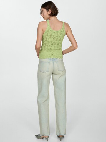 MANGO Knitted Top 'SITO' in Green