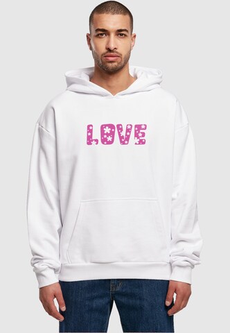 Sweat-shirt 'Valentines Day - Flowers Love' Merchcode en blanc : devant