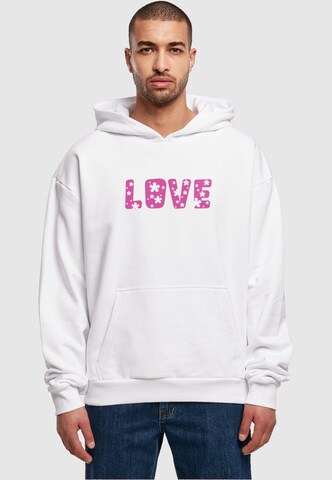 Merchcode Sweatshirt 'Valentines Day - Flowers Love' in Weiß: predná strana