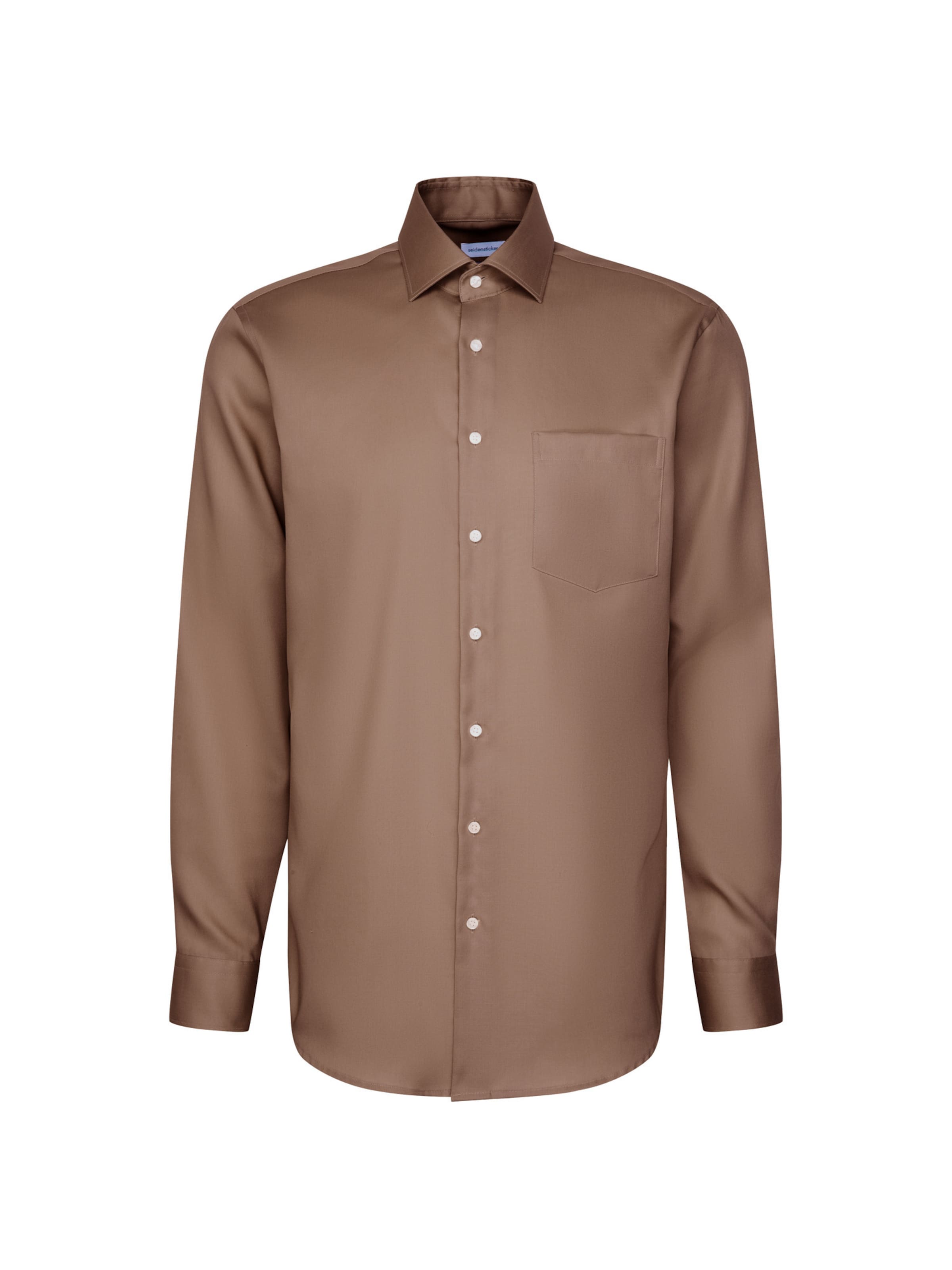 Coupe regular Chemise SEIDENSTICKER en marron : devant