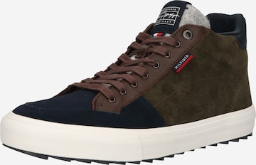 TOMMY HILFIGER - Zapatillas deportivas altas en verde: frente