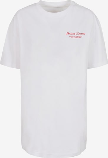 Merchcode Oversized tričko 'Al Dente Per Favore' - červená / bílá, Produkt