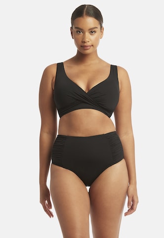 SEA LEVEL Bikinihose 'Gathered' in Schwarz: Vorderseite