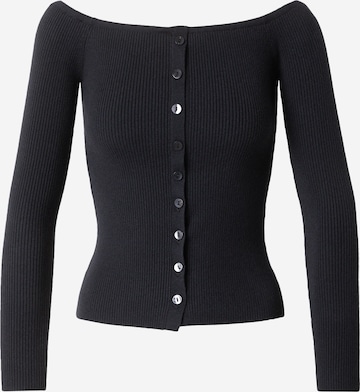 Abercrombie & Fitch Плетена жилетка в черно: отпред